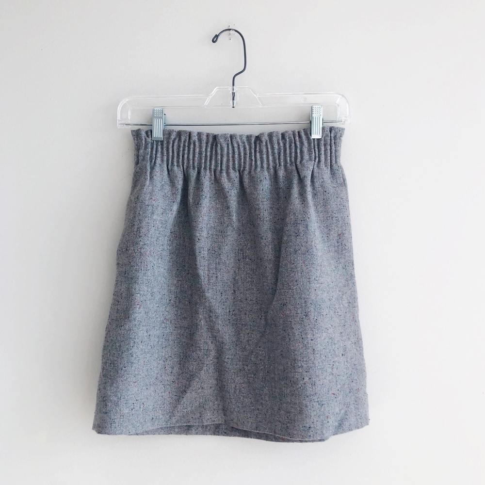 J. Crew Sidewalk Flecked Wool Pleated Mini Skirt